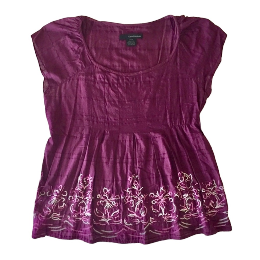CALVIN KLEIN boho peasant top
